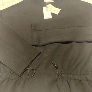 Mango black top sz L drawstring waist